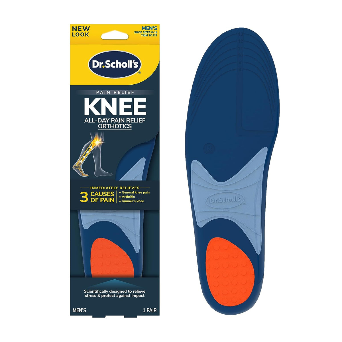 Dr. Scholl's Rodillera alivio del dolor // Alivio inmediato y todo el día del dolor de rodilla, incluyendo dolor de osteoartritis y rodilla corredor (para hombres 8-14, también disponible para mujeres 5.5-9)