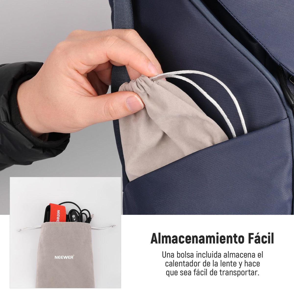 NEEWER - Calentador de Lente USB, 300 mm para cámara DSLR y telescopio, 3 ajustes de regulador de Temperatura, Tira de Calentador de rocío Evita rocío, Niebla y condensación para cámara de telescopio