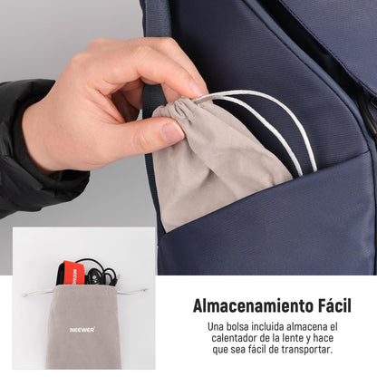 NEEWER - Calentador de Lente USB, 300 mm para cámara DSLR y telescopio, 3 ajustes de regulador de Temperatura, Tira de Calentador de rocío Evita rocío, Niebla y condensación para cámara de telescopio