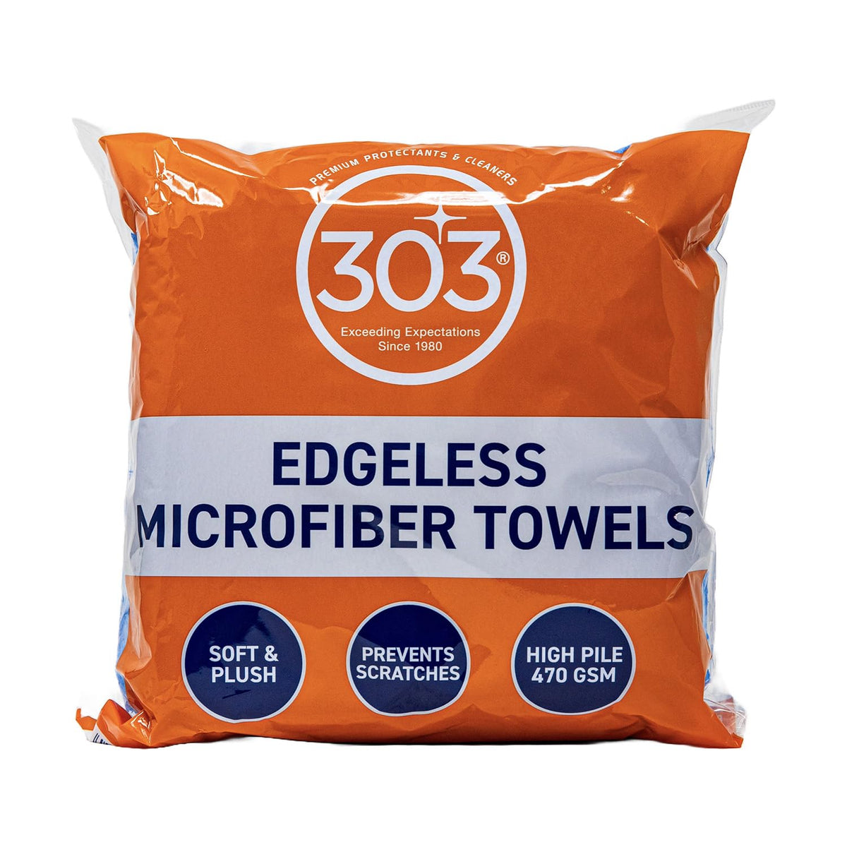 303 Products Toallas de Microfibra sin Bordes para Detalles de automóviles, Limpieza del hogar, Paquete de 3 paños de Limpieza de Microfibra Reutilizables sin Bordes sin Costuras