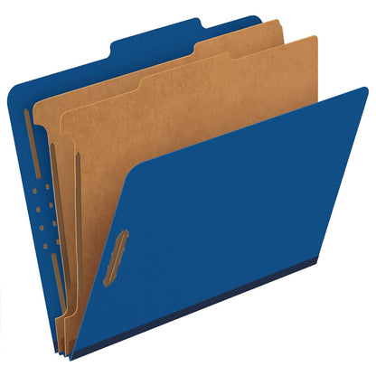 Pendaflex Classification Folders, 2 Dividers, 2" Fasteners, Letter, Dark Blue, 10/Box (24132P)