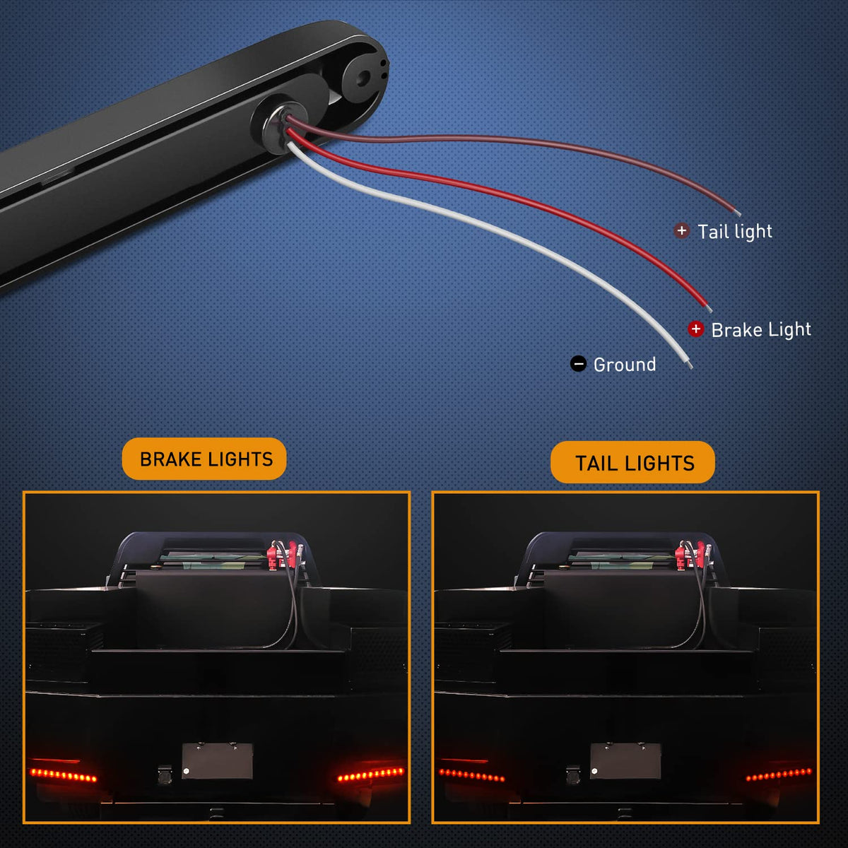 Nilight - Barra de luces rojas para remolque, 2 unidades, 10 pulgadas, 15 LED, para aparcar, parar, girar, luces traseras, luz de freno IP67, impermeable, marcador de identificación
