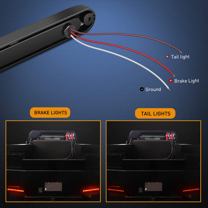 Nilight - Barra de luces rojas para remolque, 2 unidades, 10 pulgadas, 15 LED, para aparcar, parar, girar, luces traseras, luz de freno IP67, impermeable, marcador de identificación