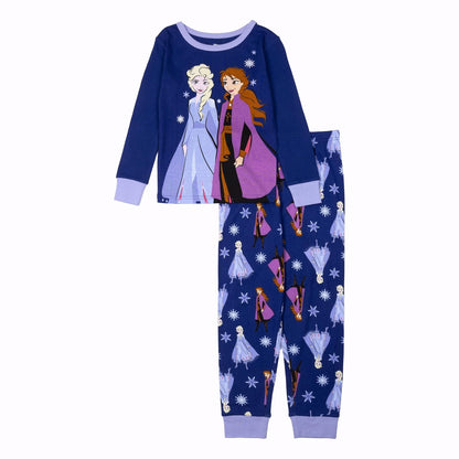 Disney Pijama de 2 piezas para niña, playera manga larga y pantalón - 4 Años - Invierno congelado