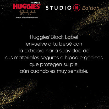 Huggies Black Label Studio H Etapa 5, 126 Pañales Premium Unisex Hipoalergénicos (11-14.5 kg)