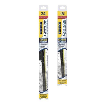 Rain-X Latitude Limpiaparabrisas Repelentes al Agua 810164, 24 + 18 in, Paquete de 2