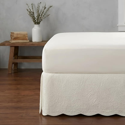 Greenland Home Paisley Quilted Bed Skirt, Ivory, King