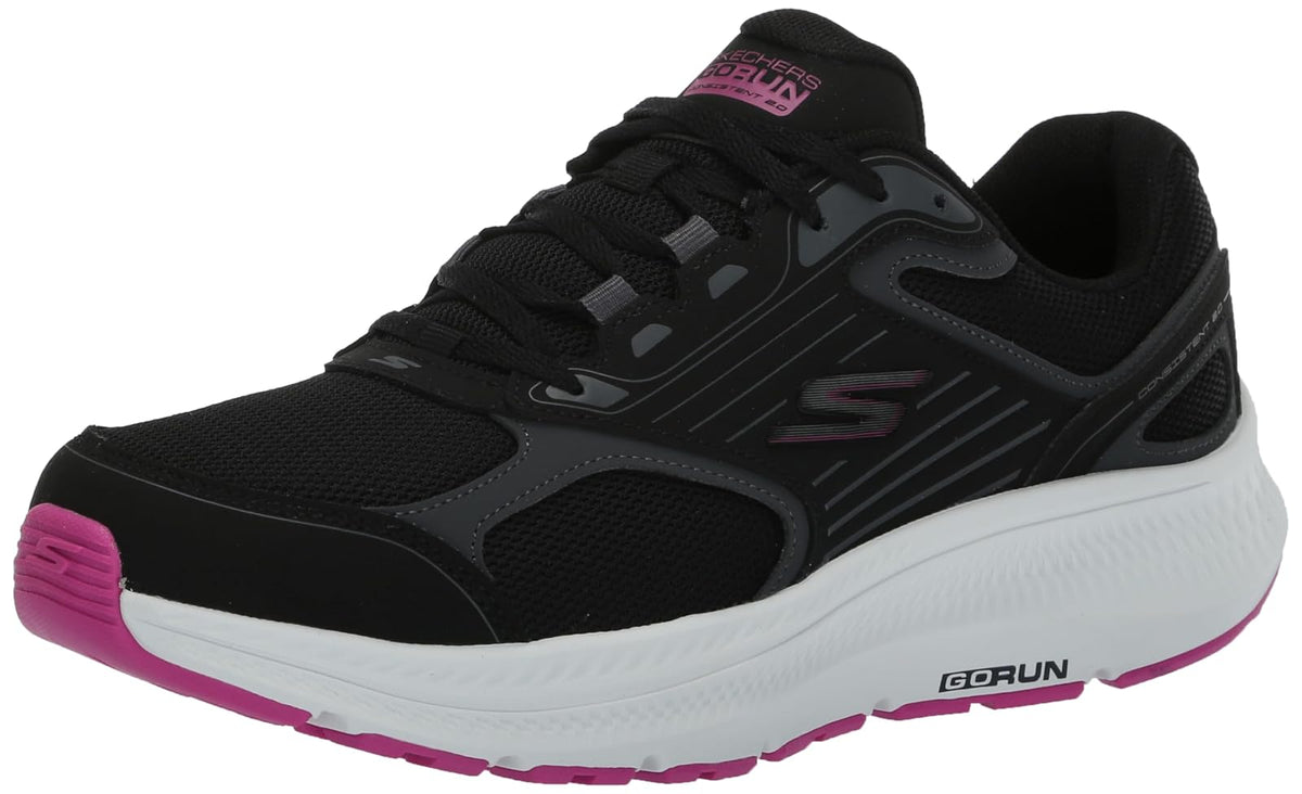 Skechers GO RUN Consistent 2.0 Advantage tenis para mujer - 25.5 cm - Negro - Fucsia