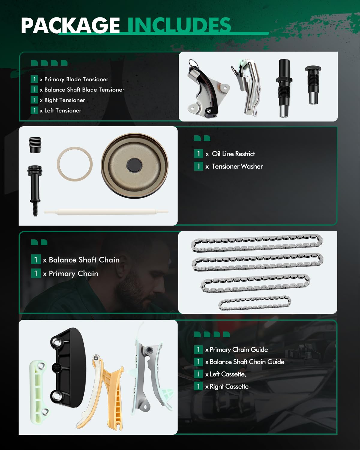 SCITOO Kit de Cadena de Distribución para Ford Mustang 2005-2010, Ford Explorer 1997-2010, Mazda B4000 4.0L V6