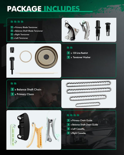 SCITOO Kit de Cadena de Distribución para Ford Mustang 2005-2010, Ford Explorer 1997-2010, Mazda B4000 4.0L V6