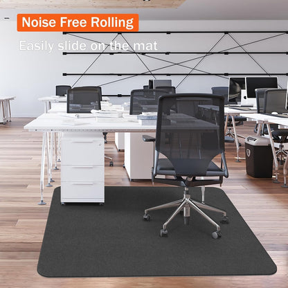 NYFITY - Tapete para Silla de Oficina para Suelos Duros, Antideslizante, Resistente para Silla de computadora para Piso de Madera Dura, 30 x 55 Pulgadas, Negro