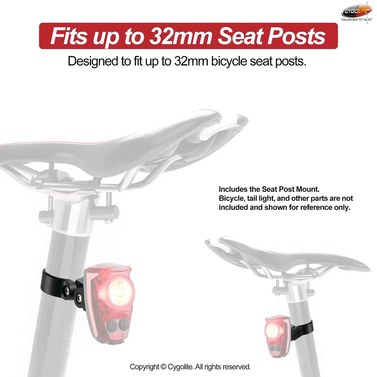 Cygolite Soporte para tija de sillín Hotshot
