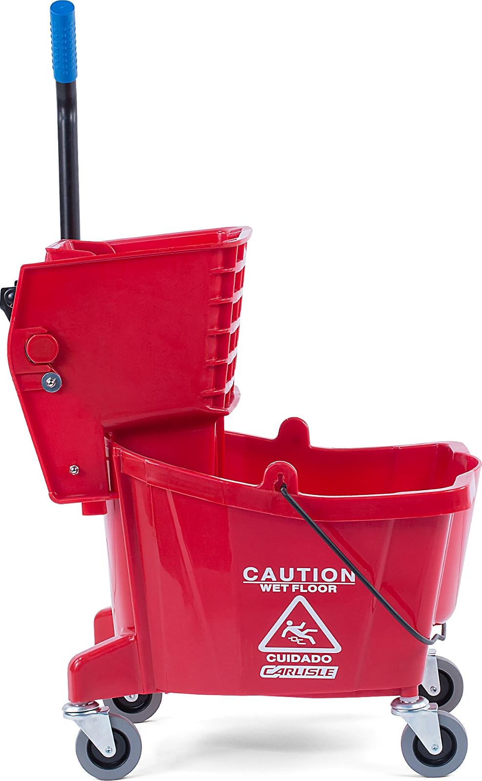 Carlisle Commercial Cubeta de Trapeador con Escurridor de Presión Lateral 24.6 L - 24.6 l - Rojo