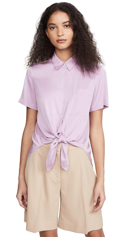 Theory Camisa Hekanina con Lazo Frontal Camisa Mujer