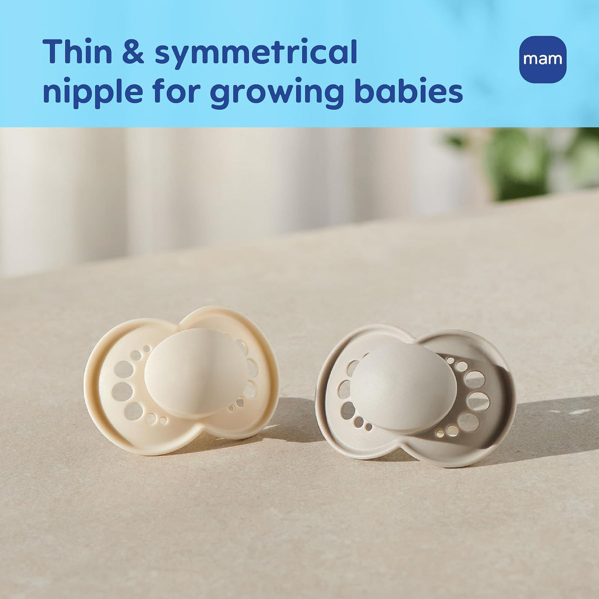 MAM - Chupón original mate para bebé, forma de pezón ayuda a promover un desarrollo oral saludable, estuche esterilizador, niña, 6-16 meses (paquete de 2)