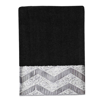 Avanti Linens - Toalla de Mano, algodón Suave y Absorbente (colección Chevron Galaxy, Negro) - Negro - Toalla de mano