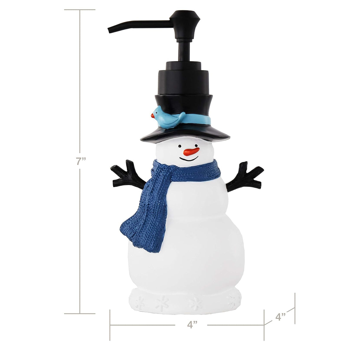 SKL Home - Dispensador de jabón de muñeco de Nieve de Navidad para baño, Cocina y Regalo, Color Azul