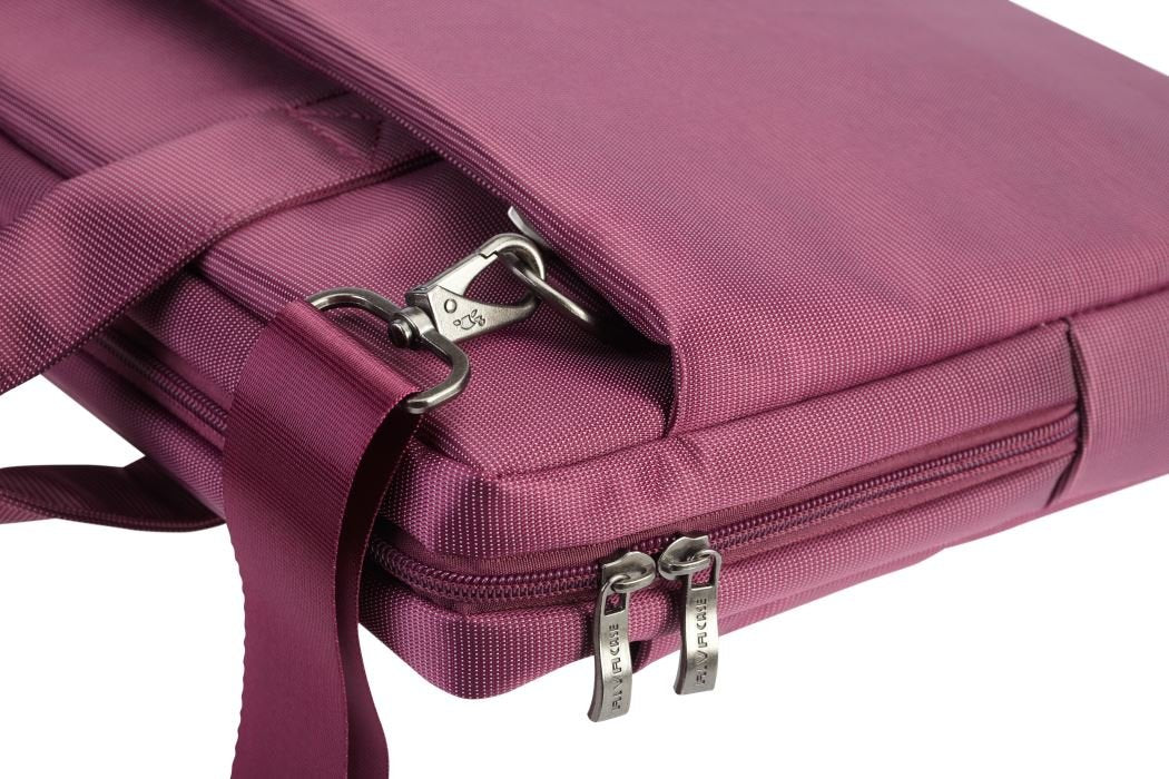 Rivacase 8231 Sofisticado Portafolio Slim Violeta para MacBook Pro Laptop 15.6" hecho de Tela Ultra-Resistente, espacio p/Tablet, Telefono y Documentos, Asas Acojinadas. De Alemania, Colección Central