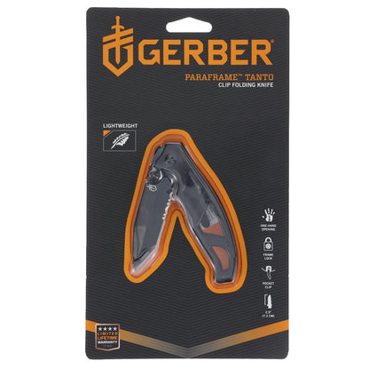 Gerber Paraframe I Knife, Tanto Point, Black [31-001731]