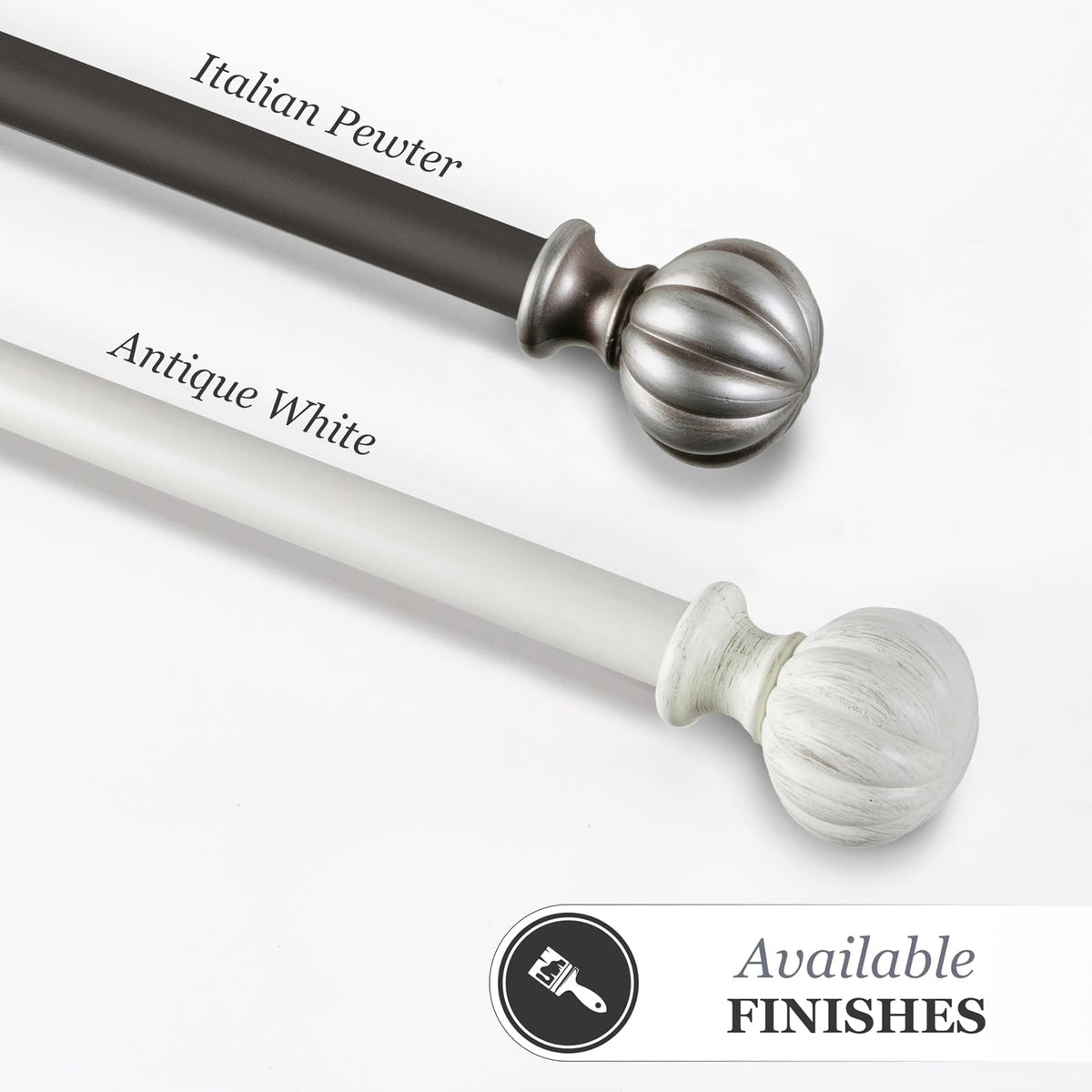Kenney 71632 Deco Window Curtain Rod, 48-86, Italian Pewter