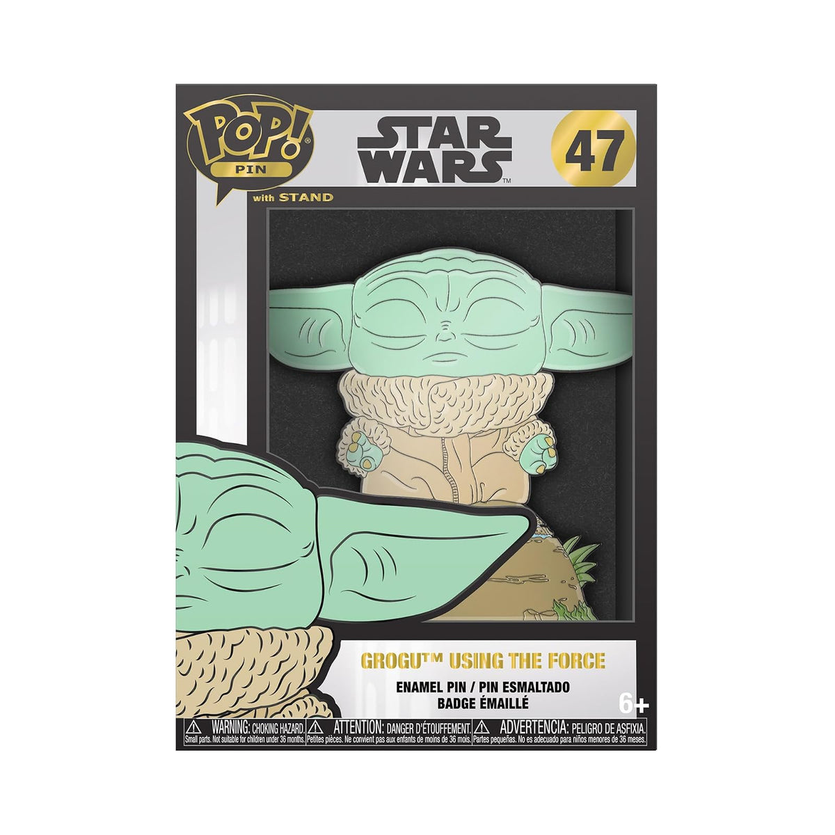 Loungefly POP! Large Enamel Enamel Pin Star Wars: GROGU - The Child - The Mandalorian Emaille-Nadeln - Niedliche Brosche Zum Sammeln - Für Rucksäcke & Taschen - Geschenkidee - Offizielle Handelswaren