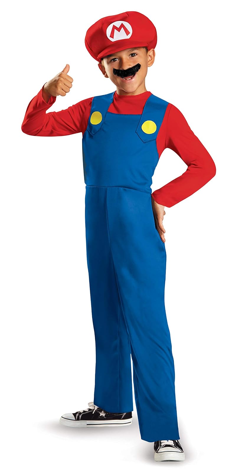Disguise Nintendo Super Mario Brothers Mario - Disfraz clásico para niños, Un Solo Color, Medium/3T-4T - Mediana - 3T-4T - Rojo y negro - empaque estándar