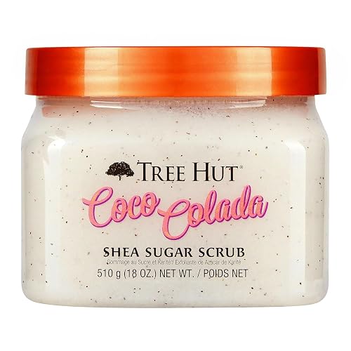 TREE HUT, Coco Colada Shea Sugar Scrub, Exfoliante Corporal de Azúcar Natural con Manteca de Karité y Esencia de Coco y Piña, Exfolia e Hidrata la Piel, 510 gramos