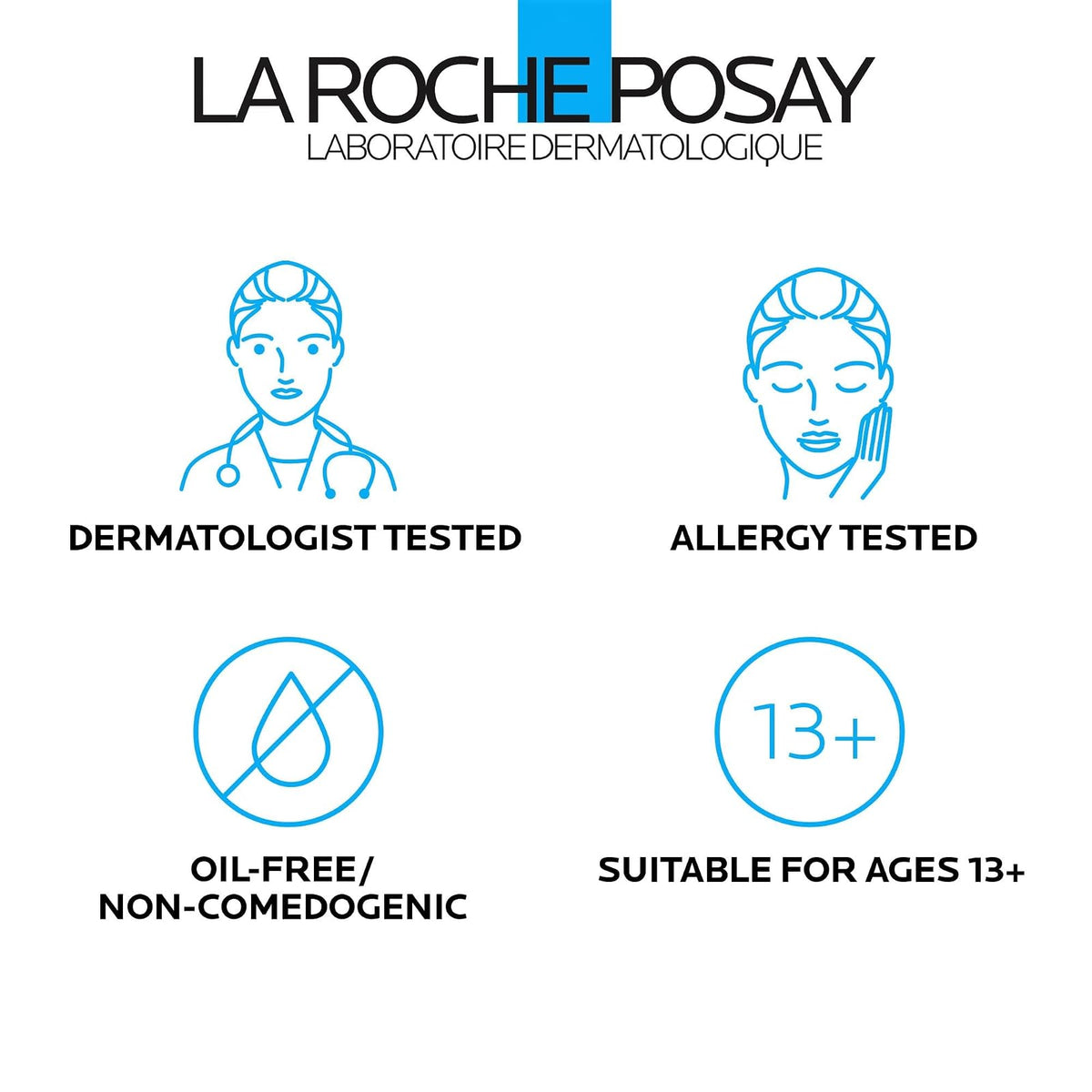 La Roche-Posay - Crema hidratante facial mate de doble reparación Toleriane, humectante en gel diario para controlar la piel grasa con niacinamida, sin aceite