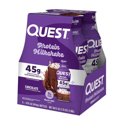 Quest Nutrition Protein Milkshake sabor Chocolate, 45 g de proteína, 2 g de azúcar - 12 Pack de 414 ml