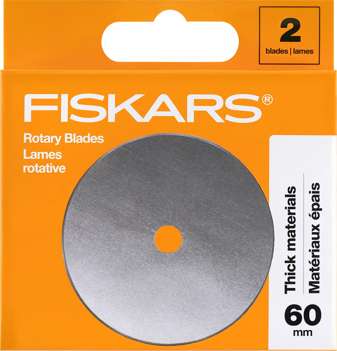 Fiskars - Cuchillas rotativas, 60 mm, 2 unidades, color gris