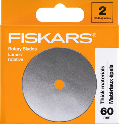 Fiskars - Cuchillas rotativas, 60 mm, 2 unidades, color gris