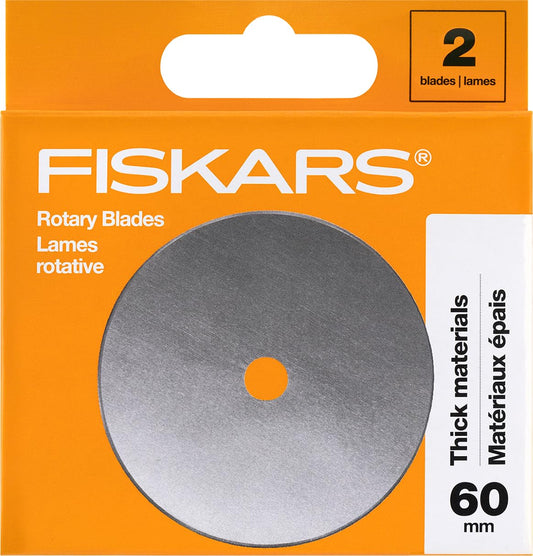Fiskars - Cuchillas rotativas, 60 mm, 2 unidades, color gris