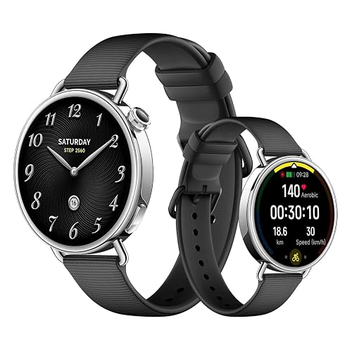 XIAOMI Watch S4 41mm con GPS, iOS & Android, Negro | Pantalla AMOLED de 41mm, Hasta 8 días de Batería, 150+ Modos Deportivos, Ciclo Menstrual, Correa Fluororubber