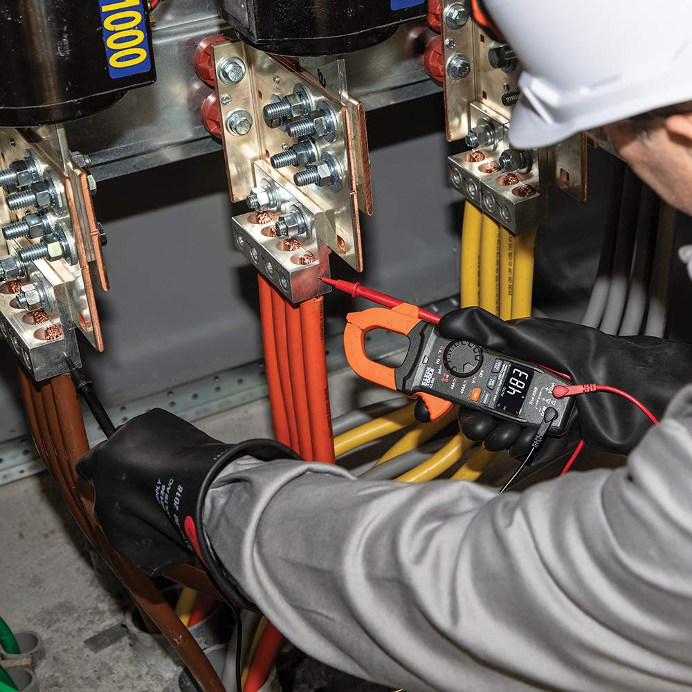 Klein Tools CL390 Digital Clamp Meter, Auto Ranging 400 AMP Measures Electronic AC/DC Voltage AC/DC Current Resistance and TRMS