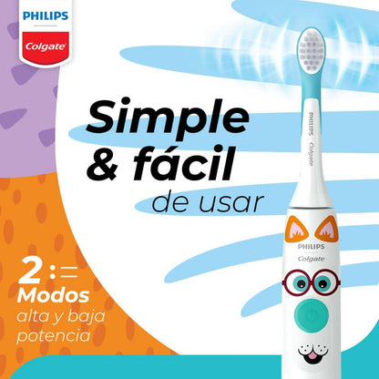 Colgate Philips Sonicpro 10 KIds Cepillo de dientes eléctrico | 31.000 Movimientos por Minuto, Seguro y Suave Para los Dientes de los niños, Funcional con App Interactiva de Cepillado