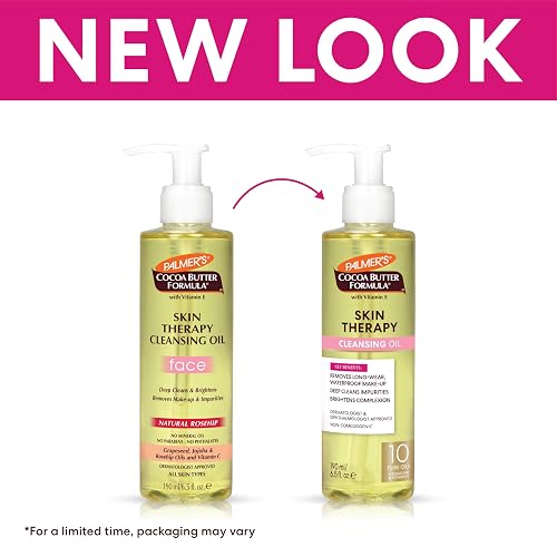 Palmer's Cocoa Butter Skin Therapy Cleansing Facial Oil, Limpiador y Desmaquillante Suave para el Rostro, Fragancia Rosa Mosqueta, No Comedogénico, Dermatológica y Oftalmológicamente Probado, 190ml