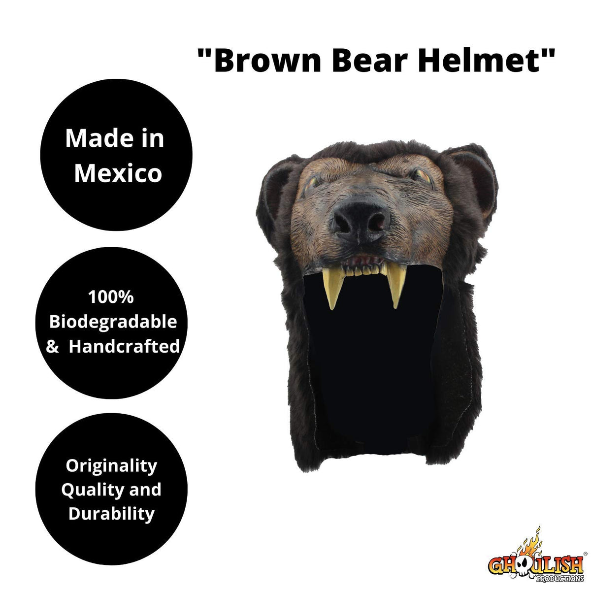 Brown Bear Helmet, Casco de Cabeza de Oso, Sombrero para Disfraz de Guerrero Ideal para Halloween