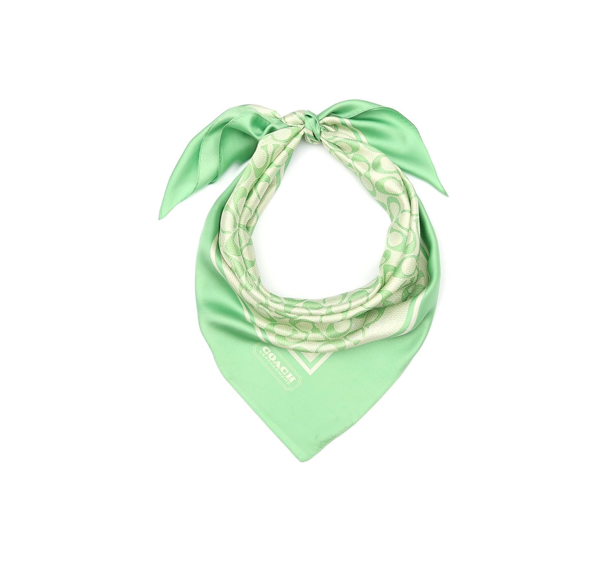 Coach Vintage Signature C Printed Silk Square Bufanda cuadrada Mujer - Talla Única - Pistacho pálido