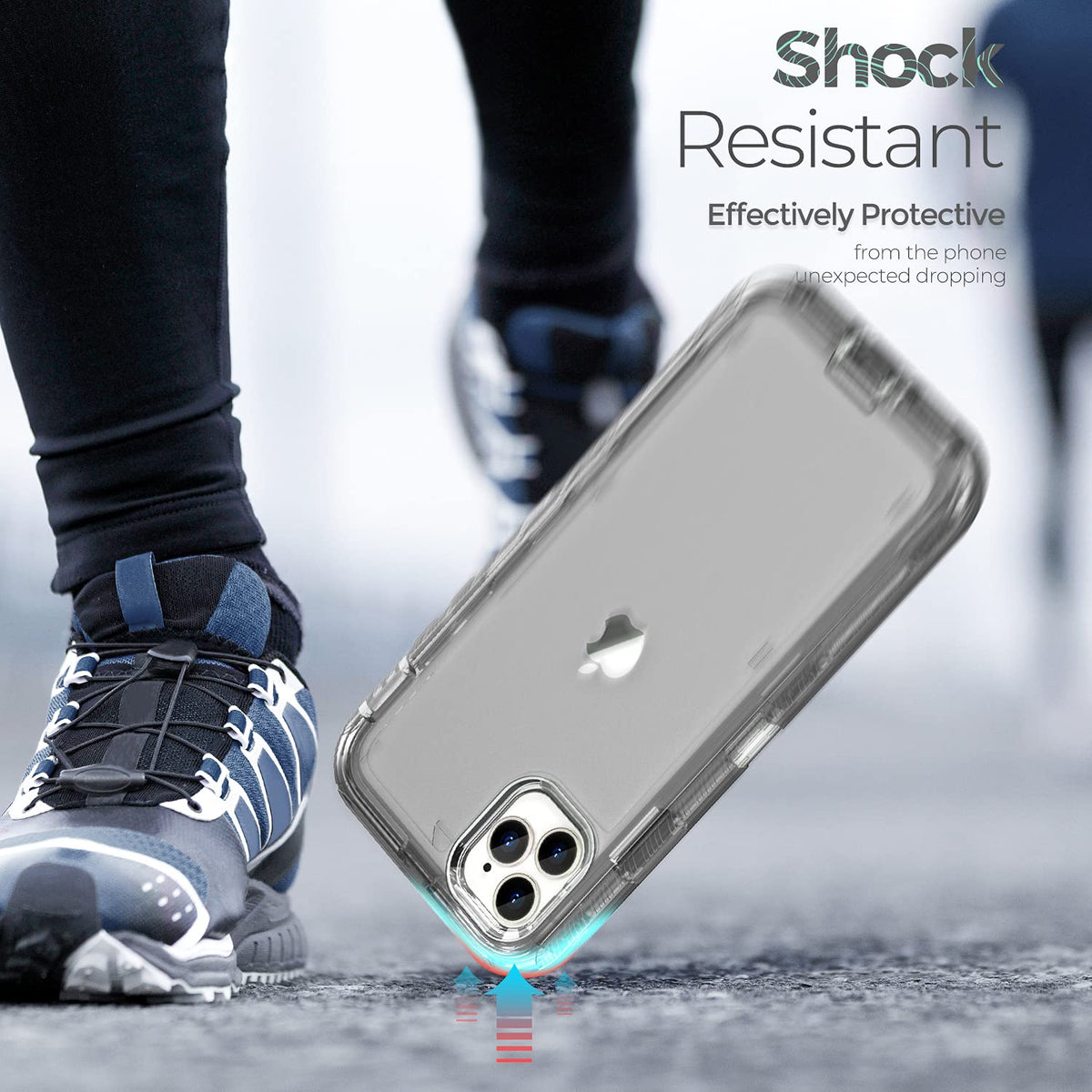 ORIbox - Funda Compatible con iPhone 13 Pro, Resistente a los Golpes, anticaídas, Transparente