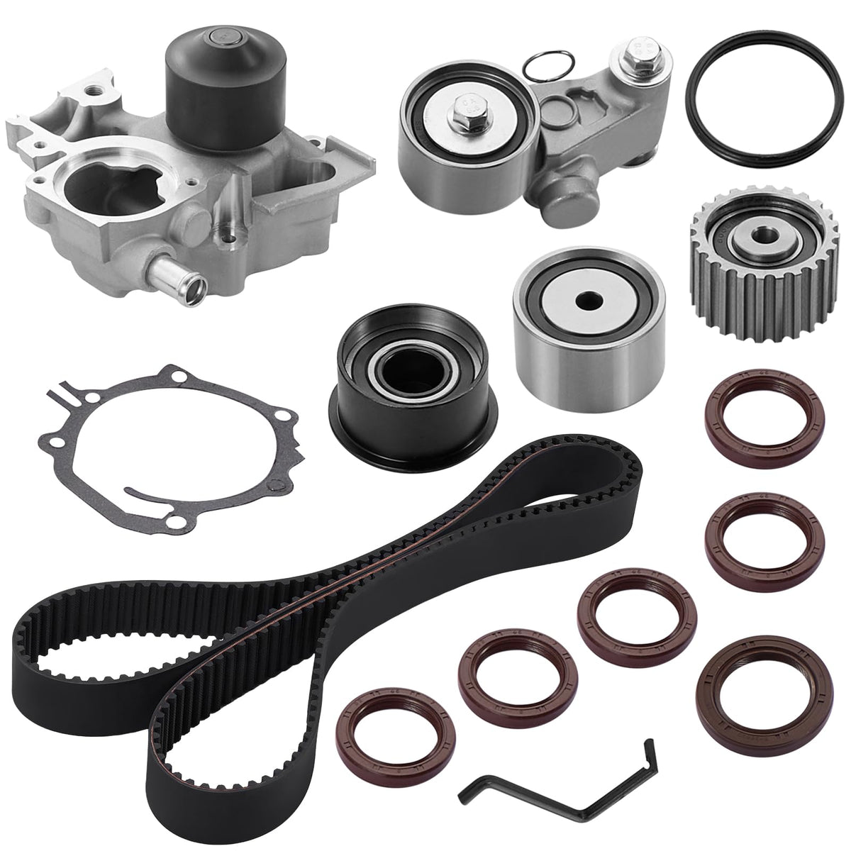 BDFHYK Kit de Correa de Distribucion con Bomba de Agua TKF-006 Compatible con Subaru Forester 2006-2010, Impreza 2006-2011, Legacy Outback 2010-2012 2.5L H4