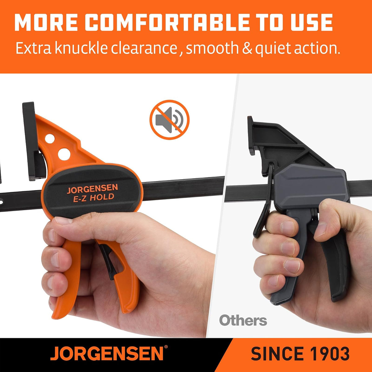 Jorgensen 99216A juego de abrazaderas de barra de 6 pulgadas, 4 unidades, con una sola mano, sujeción E-Z