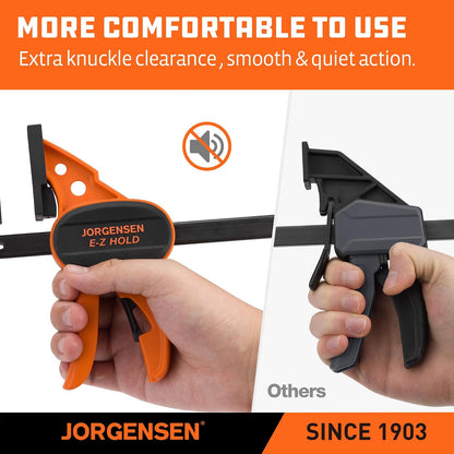 Jorgensen 99216A juego de abrazaderas de barra de 6 pulgadas, 4 unidades, con una sola mano, sujeción E-Z