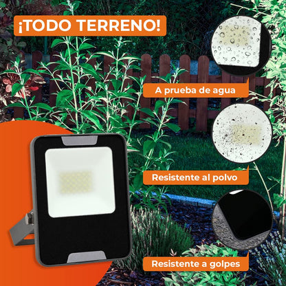 Tecnolite - Lámpara de Piso Reflector LED de Exterior para Jardín o Patio, Luz de Día 20W IP65 a Prueba de Polvo y Agua, Estructura Resistente a la Interperie Flood light, 1600 Lúmenes