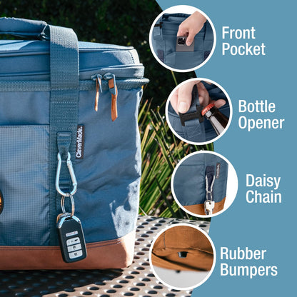 CleverMade SnapBasket - Enfriador Plegable de 30 latas de Lado Suave: Bolsa aislada de 20 litros con Correa para el Hombro