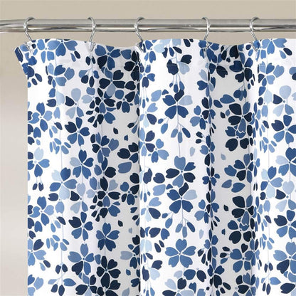 Lush Decor - Cortina de Ducha de Flores lloradas, 72 Pulgadas de Ancho x 72 Pulgadas de Largo, Azul Marino y Azul