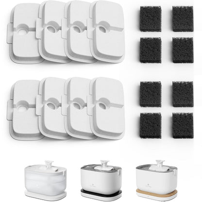 PETLIBRO Paquete de 8 filtros de repuesto para fuente de agua Dockstream PLWF005/PLWF115, juego de filtros de repuesto para fuente de agua ultra silenciosa para mascotas (8 paquetes)