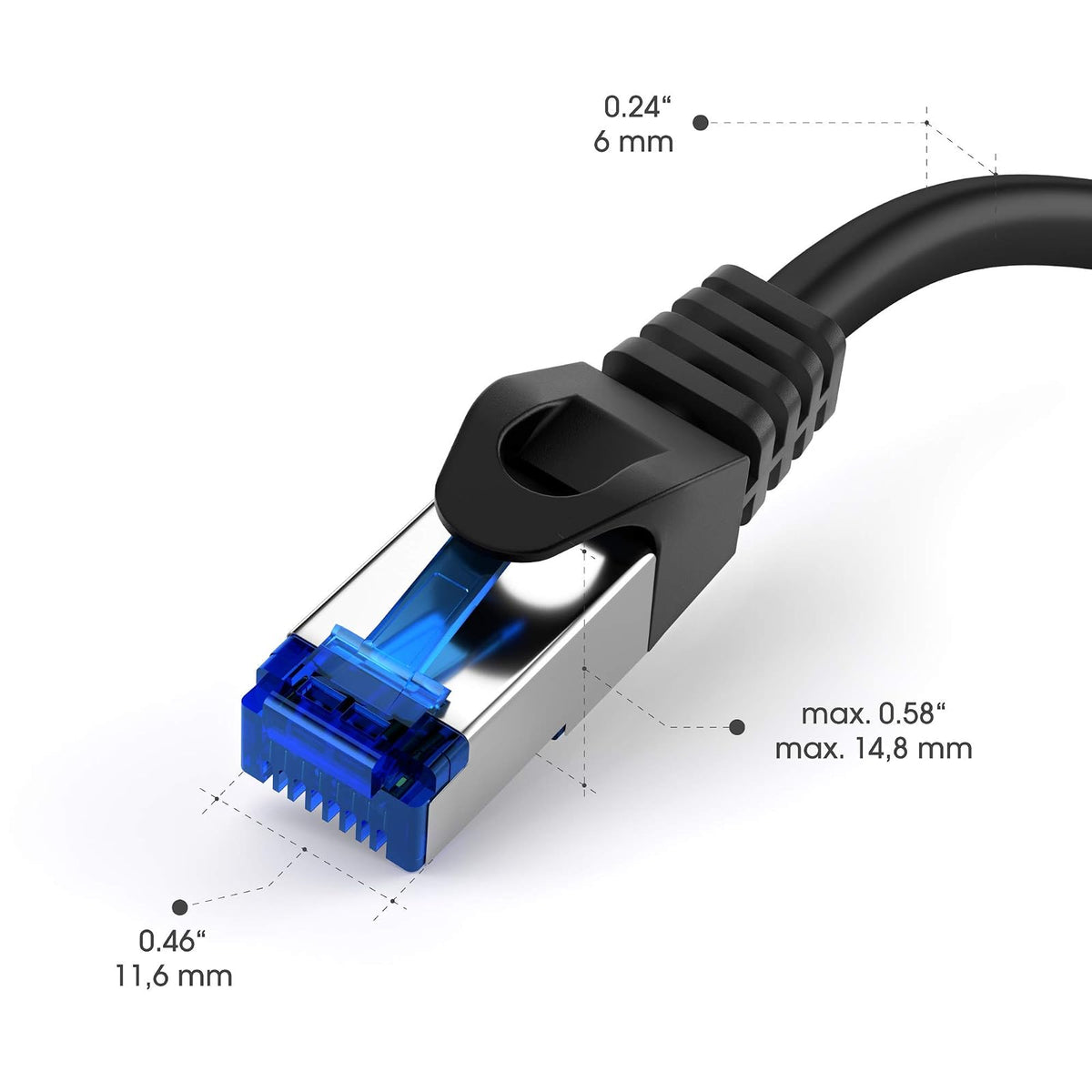 KabelDirekt – Cable Ethernet 10Gbit/s – 5x 25ft/7.5m, plateado | Transmite la velocidad máxima de fibra óptica, para redes Gigabit, switches/routers/modems/plata