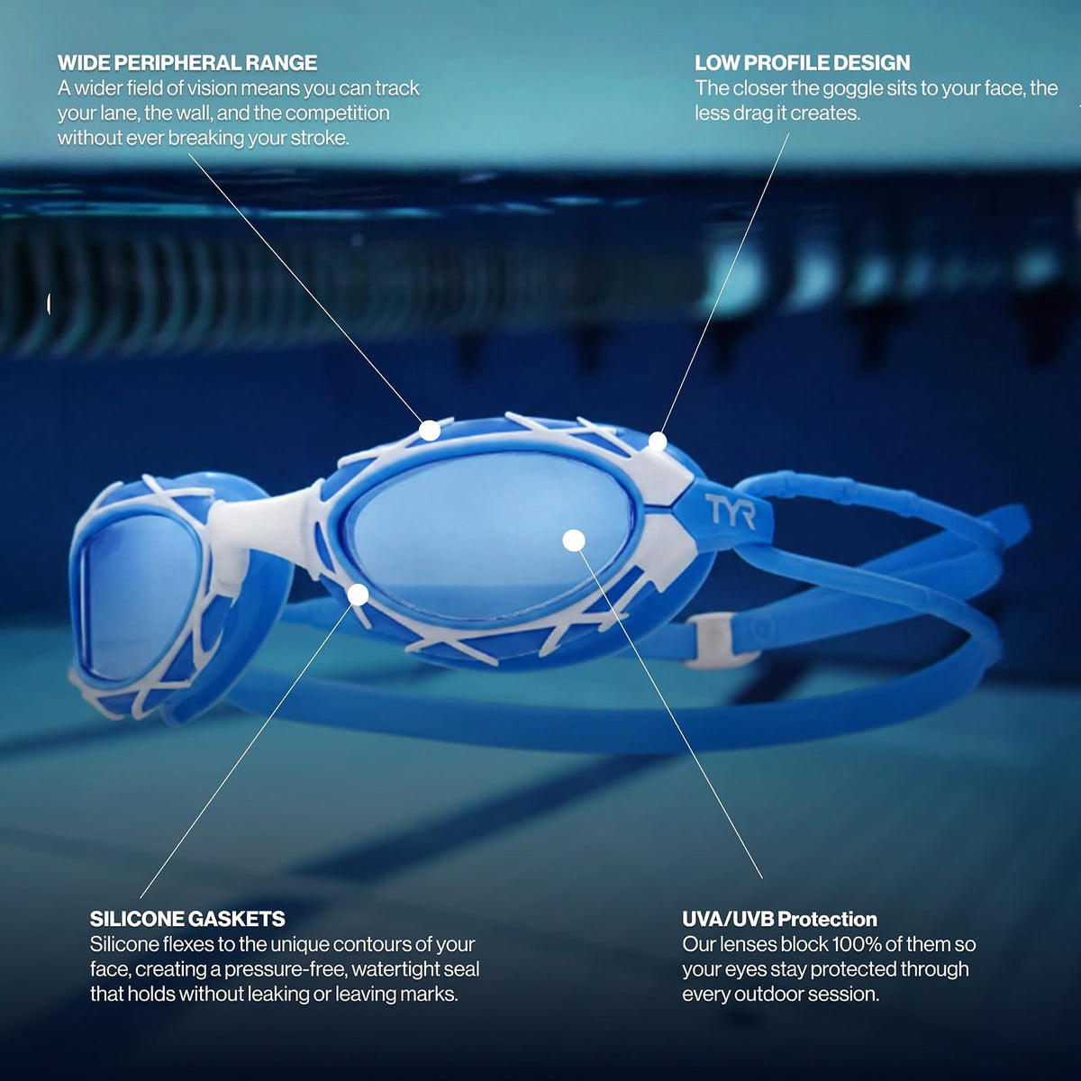 TYR Nest Pro Goggle TYR Nest Pro Performance - anteojos de natación Unisex adulto