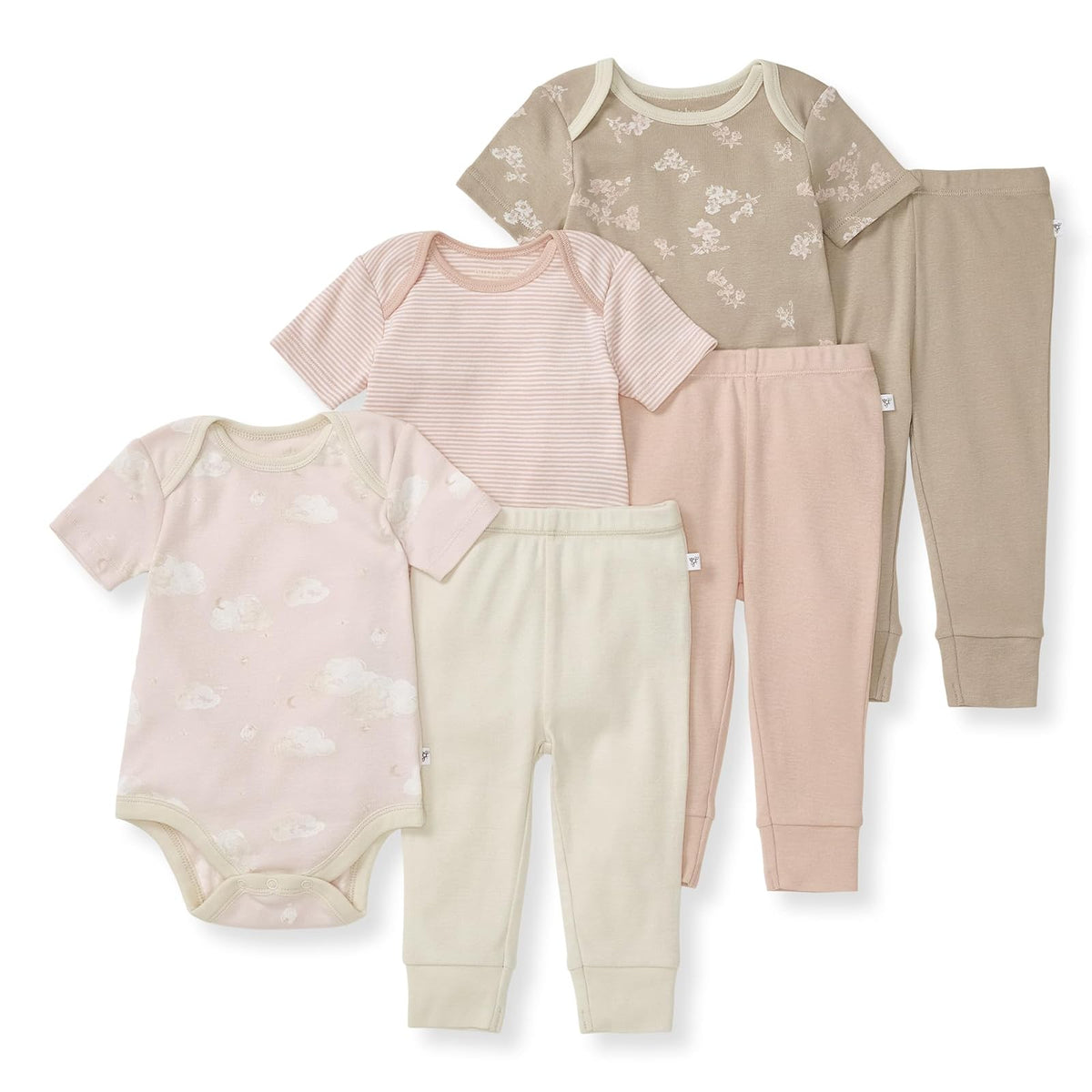 Burt's Bees Baby Bodysuit and Pant Set, 100% Organic Cotton Infant Outfit Juego de canastilla para bebés y niños pequeños bebés niños