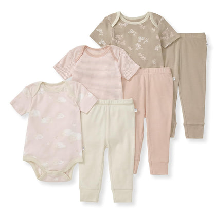 Burt's Bees Baby Bodysuit and Pant Set, 100% Organic Cotton Infant Outfit Juego de canastilla para bebés y niños pequeños bebés niños